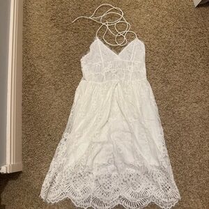 White Lace Adjustable Dress